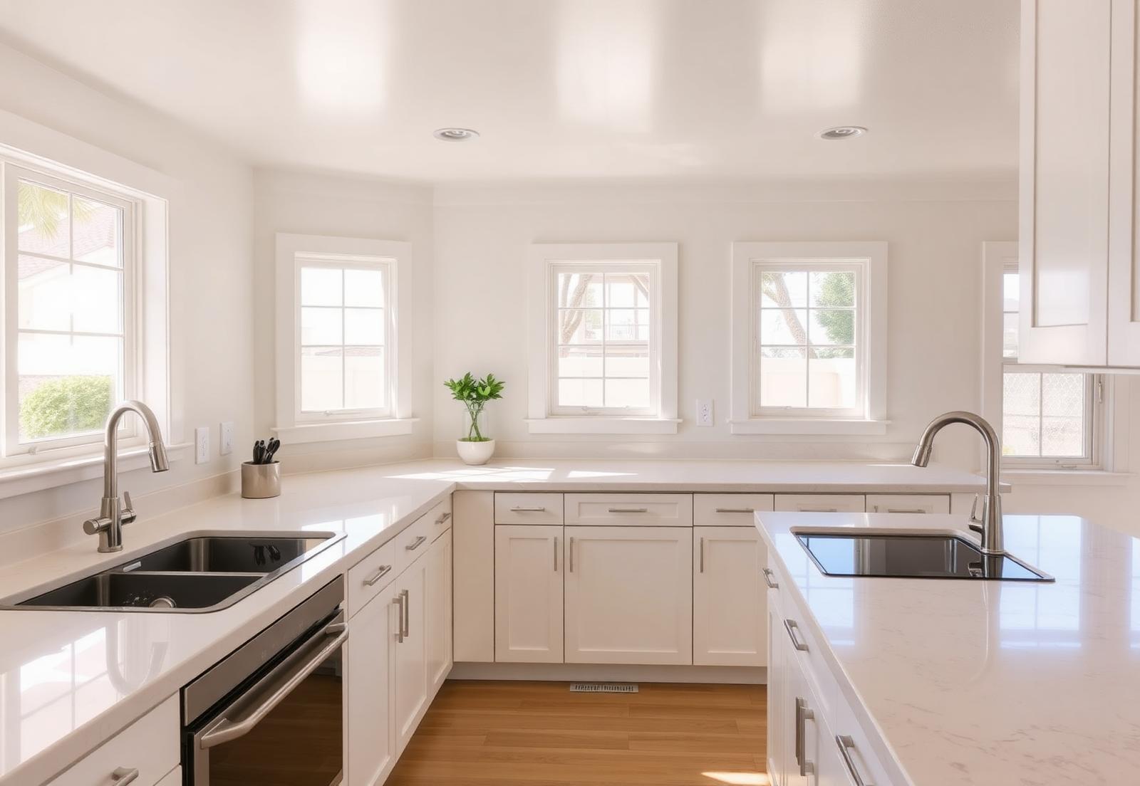 Spotless deep-cleaned kitchen in an Orange County home